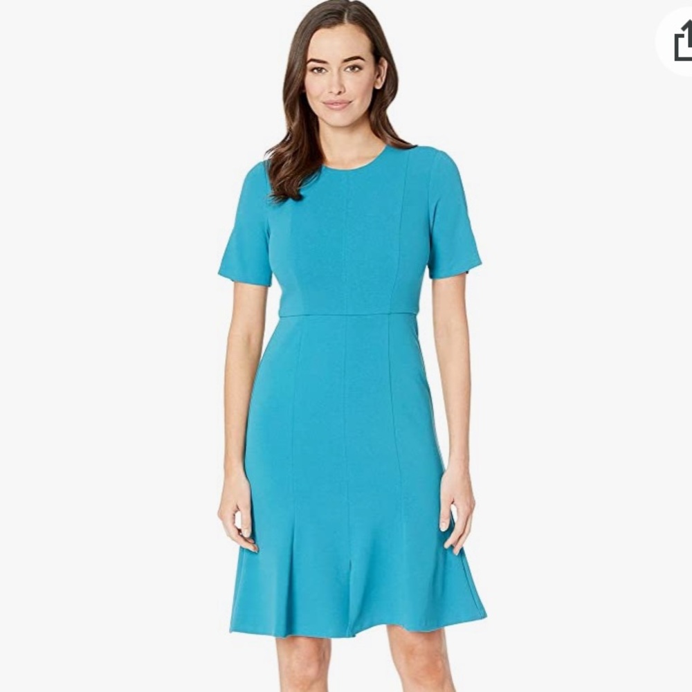 NWT Donna Morgan Split Sleeve Fit and Flare Crepe Dress